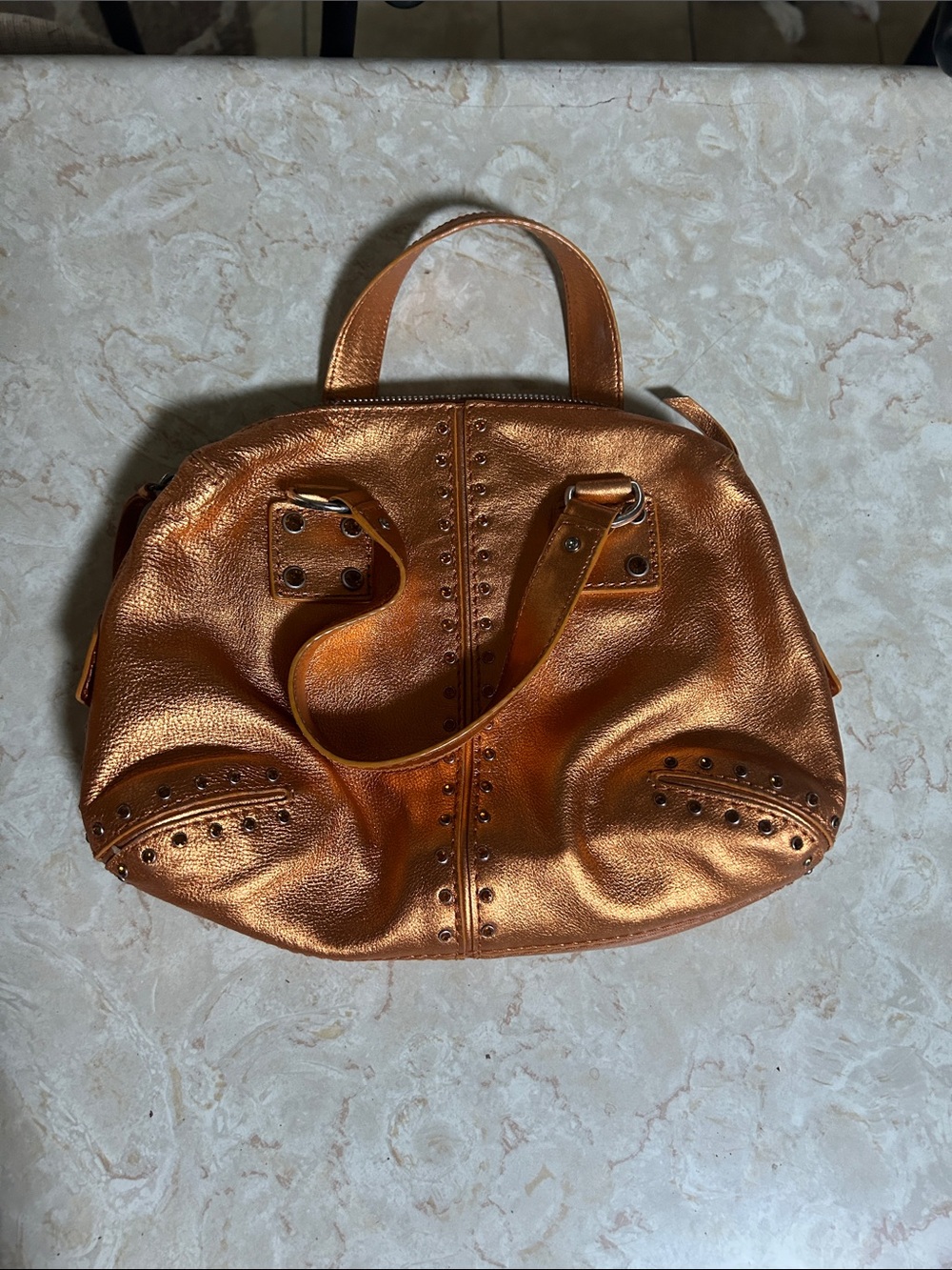 MICHAEL Michael Kors Metallic Copper Studded Shoulder Bag